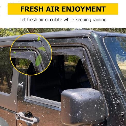 عاكس النافذة الجانبية لواقي المطر من AUXMART لسيارة Jeep Wrangler JK 2-Door 2007-2017، قناع ظل المطر للنافذة (عبوتان، ليس لـ JL) in Kuwait
