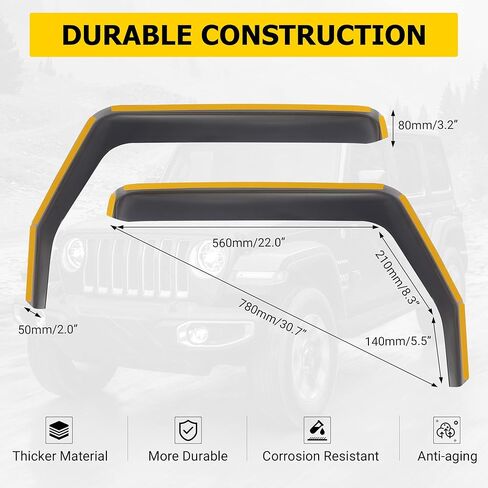 عاكس النافذة الجانبية لواقي المطر من AUXMART لسيارة Jeep Wrangler JK 2-Door 2007-2017، قناع ظل المطر للنافذة (عبوتان، ليس لـ JL) in Kuwait