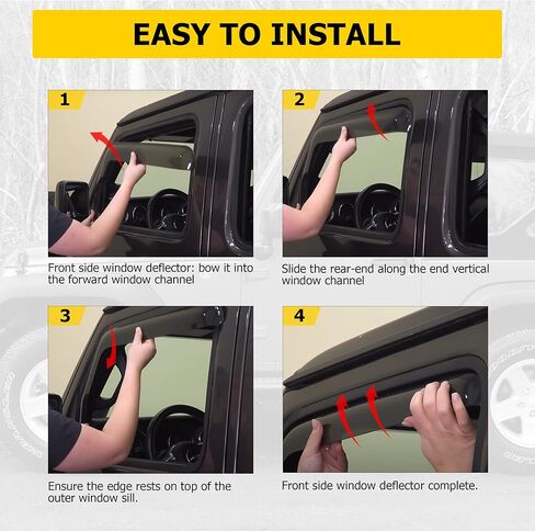 عاكس النافذة الجانبية لواقي المطر من AUXMART لسيارة Jeep Wrangler JK 2-Door 2007-2017، قناع ظل المطر للنافذة (عبوتان، ليس لـ JL) in Kuwait