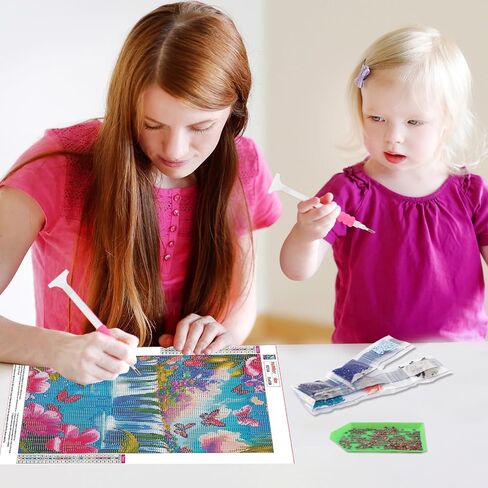 MEIYUDA 5D Diamond Painting Kits for Adults Beginners，Landscape Waterfalls Diamond Art Kits for Adults，5D DIY Full Drill Flowers and Butterflies Diamond Dots Art for Home Wall Decor 12x16inch in Saudi Arabia