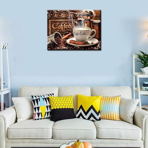 Good Morning Diamond Painting DIY 5D, Numbering Kit,Cappuccino Coffee Artwork/Pictures Cream Cake and Cofee Wall Art Crystal Rhinestone Embroidery Painting Home Decor Adults Gift(12''Wx 16''H) in Saudi Arabia