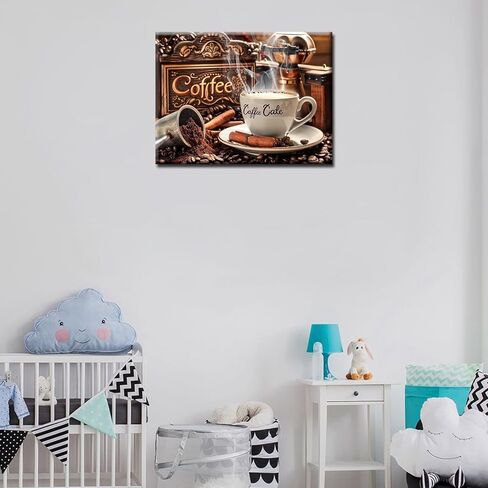 Good Morning Diamond Painting DIY 5D, Numbering Kit,Cappuccino Coffee Artwork/Pictures Cream Cake and Cofee Wall Art Crystal Rhinestone Embroidery Painting Home Decor Adults Gift(12''Wx 16''H) in Saudi Arabia
