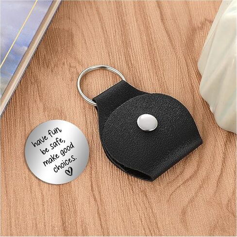 Have fun, Be safe, Make Good Choices Pocket Hug Cute Couples Gift - Gifts for Teens w/Leather Case Keychain #PH88 in Saudi Arabia