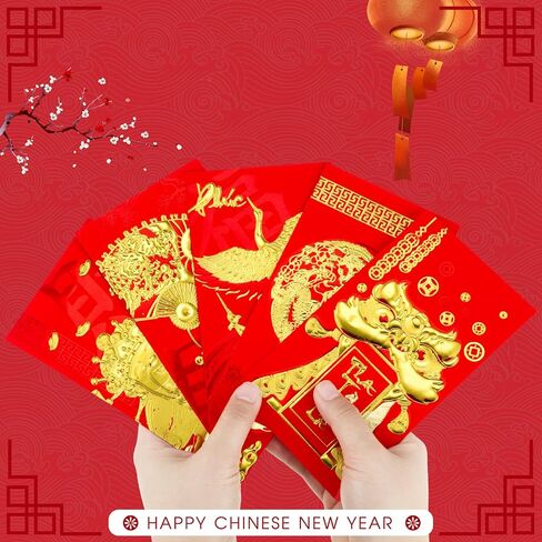 30 Pcs Chinese Red Envelopes Hongbao Lucky Money Envelopes for Cash, Wedding Envelopes Vietnamese Red Packet Spring Festival, New Year, Birthday, Decoration, Wedding, Business in Saudi Arabia