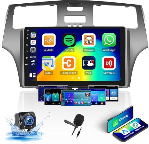 2+64G ستيريو سيارة أندرويد لكزس ES 2001-2005 ترقية راديو بديل مع Carplay Android Auto Mirror Link 30 سمة 9 بوصة تعمل باللمس وحدة رئيسية FM GPS بلوتوث + كاميرا احتياطية وميكروفون in Kuwait
