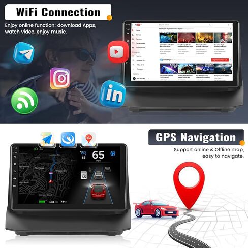 UNITOPSCI 2G+32G Android 13 ستيريو سيارة لفورد فييستا 2009-2017 مع CarPlay Android Auto 9 بوصة تعمل باللمس نظام تحديد المواقع العالمي (GPS) بلوتوث مرآة وصلة FM/RDS SWC + ميكروفون كاميرا احتياطية in Saudi Arabia