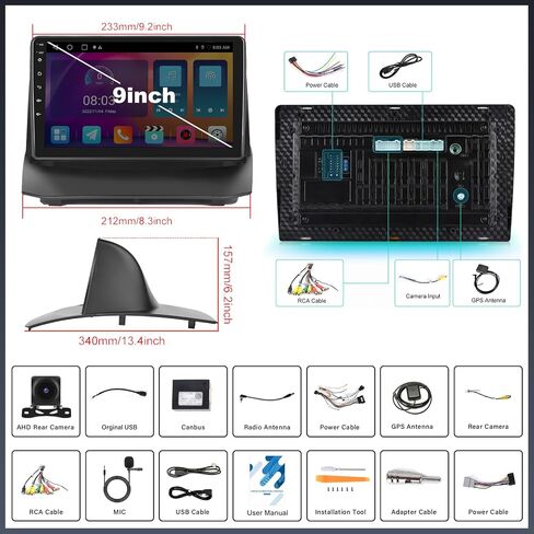 UNITOPSCI 2G+32G Android 13 ستيريو سيارة لفورد فييستا 2009-2017 مع CarPlay Android Auto 9 بوصة تعمل باللمس نظام تحديد المواقع العالمي (GPS) بلوتوث مرآة وصلة FM/RDS SWC + ميكروفون كاميرا احتياطية in Saudi Arabia