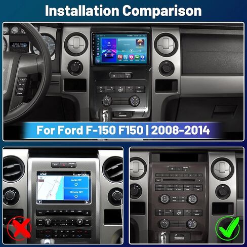 لراديو Ford F-150 F150 2008-2014، Roinvou 2+32G Android 11 CarPlay Car Stereo مع Android Auto 9 بوصة شاشة تعمل باللمس بلوتوث مستقبل صوت السيارة يدعم وصلة المرآة GPS WiFi SWC كاميرا احتياطية RDS DSP in Kuwait