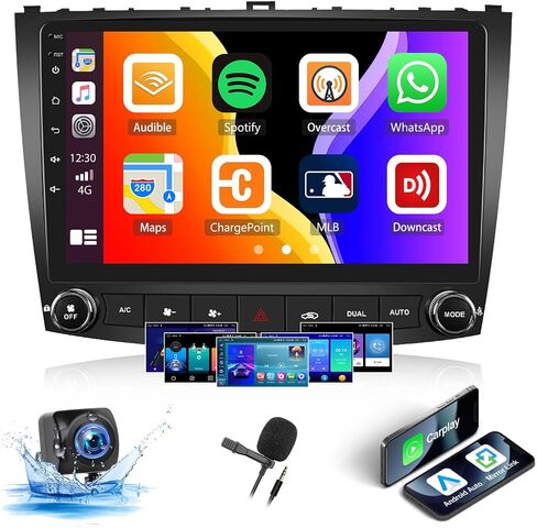 2+64G ستيريو سيارة أندرويد لكزس IS250 IS200 IS220 IS300 IS350 2006-2010 ترقية راديو Carplay Android Auto Mirror Link 30 سمة 10.1 بوصة تعمل باللمس وحدة رئيسية FM GPS بلوتوث + كاميرا احتياطية وميكروفون in Kuwait