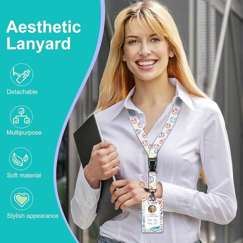 Plifal ID Badge Holder with Lanyard and Retractable Badge Reel Clip, Cute Aesthetic Y2K Heart Card Name Tag Lanyard Vertical ID Protector Bage Clips for Nurse Nursing Doctor Teacher Student in Saudi Arabia
