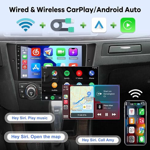[2G+64G] Car Radio for BMW 3 Series 328i 335i 325i 2005-2011 (E90/E91/E92/E93), Android 13 Touch Screen Car Play Stereo, Carplay/Android Auto/EQ Audio/SWC/Bluetooth in Saudi Arabia