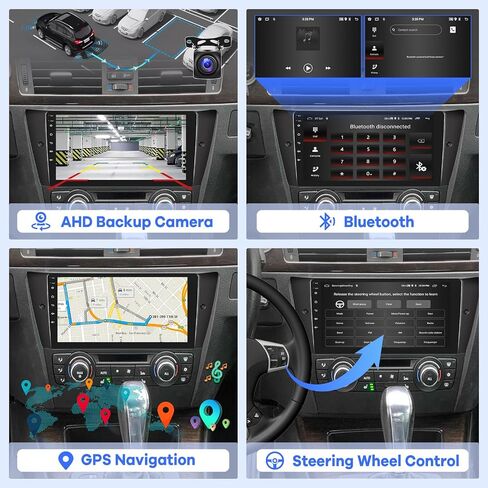 [2G+64G] Car Radio for BMW 3 Series 328i 335i 325i 2005-2011 (E90/E91/E92/E93), Android 13 Touch Screen Car Play Stereo, Carplay/Android Auto/EQ Audio/SWC/Bluetooth in Saudi Arabia