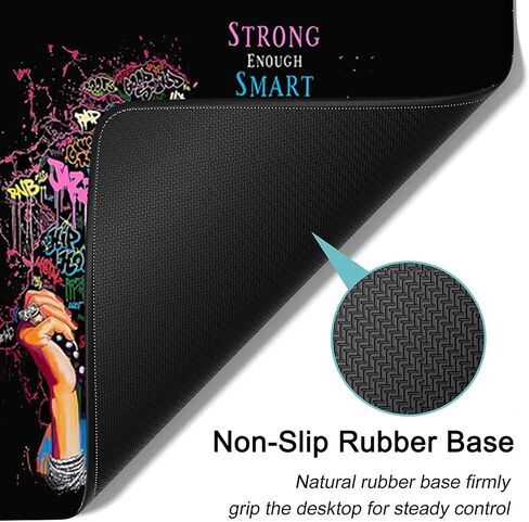 Large Mouse Pad, Extended Office Desk Pad 31.5x11.8in,Ergonomic Memory Foam Mouse Wrist Rest Support for Home Office Computer Writing Pad,African American Woman Black Women XXL Black Gaming Mouse Mat in Saudi Arabia