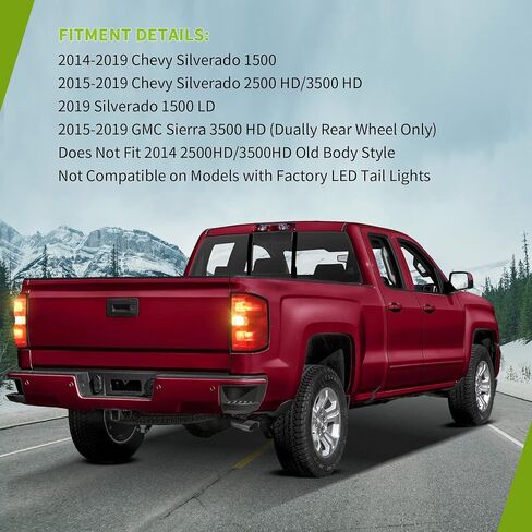 AUTOSAVER88 LED Tail Light Assembly Compatible with 2014-2019 Chevy Silverado 1500, 2015-2019 2500 HD/3500 HD, 2019 1500 LD, 2015-2019 GMC Sierra 3500 HD Brake Rear Lamp Taillights Replacement - Pair in Saudi Arabia