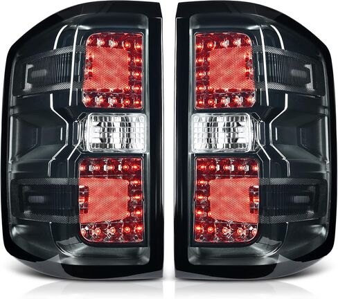 AUTOSAVER88 LED Tail Light Assembly Compatible with 2014-2019 Chevy Silverado 1500, 2015-2019 2500 HD/3500 HD, 2019 1500 LD, 2015-2019 GMC Sierra 3500 HD Brake Rear Lamp Taillights Replacement - Pair in Saudi Arabia