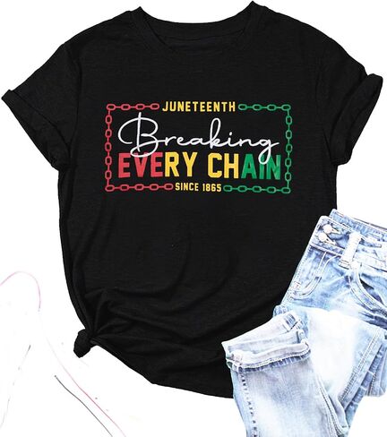 Juneteenth T Shirt Women 1865 Graphic Tshirt Celebrate American African Freedom Shirts Black Women Gifts in Kuwait