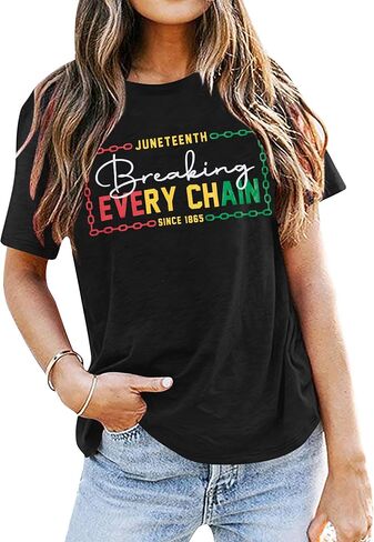 Juneteenth T Shirt Women 1865 Graphic Tshirt Celebrate American African Freedom Shirts Black Women Gifts in Kuwait