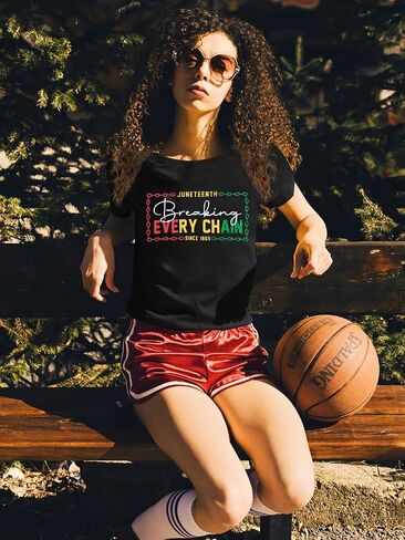 Juneteenth T Shirt Women 1865 Graphic Tshirt Celebrate American African Freedom Shirts Black Women Gifts in Kuwait