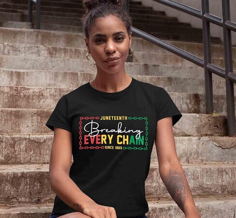 Juneteenth T Shirt Women 1865 Graphic Tshirt Celebrate American African Freedom Shirts Black Women Gifts in Kuwait