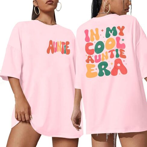 Women Oversized Auntie Shirt in My Auntie Era Shirt Funny Cool Aunt Shirt Auntie Gifts Tee Top in Saudi Arabia