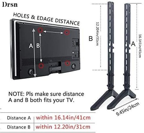 Universal TV Stand/TV Mount - Table Top TV Stand for 26-60 inch TVs Including LG, TCL, Samsung & More- Height Adjustable TV Leg Stand Holds up to 77lbs, Suited for VESA Up to 600x300mm in Saudi Arabia