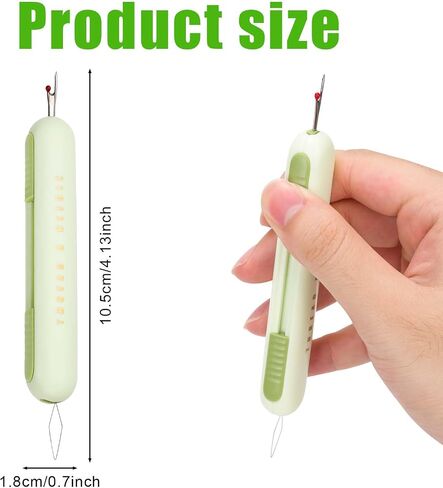 2 in 1 Needle Threader Seam Ripper, Integrated Seam Remover & Needle Threading Tool Seam Opener Sewing Device for Hand Sewing Crafting Knitting Cross Stitch Quilting Supplies (Green) in Saudi Arabia