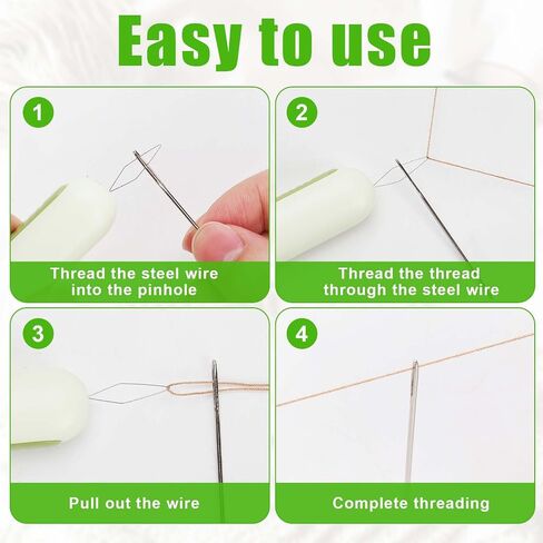 2 in 1 Needle Threader Seam Ripper, Integrated Seam Remover & Needle Threading Tool Seam Opener Sewing Device for Hand Sewing Crafting Knitting Cross Stitch Quilting Supplies (Green) in Saudi Arabia