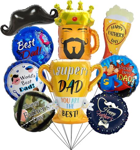 Happy Father’s Day Foil Balloons Party Decorations, World’s Best Dad Balloon Supper Dad Balloon, Dad birthday Supplies in Kuwait