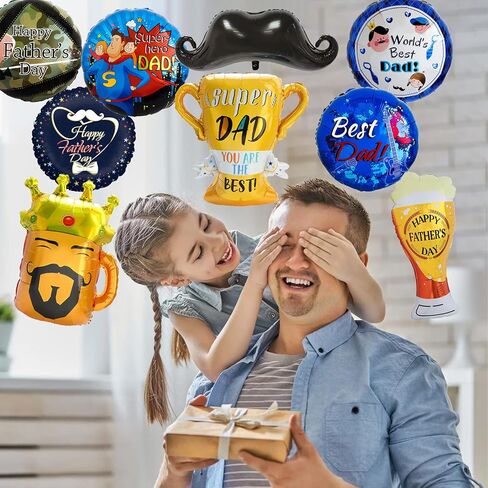 Happy Father’s Day Foil Balloons Party Decorations, World’s Best Dad Balloon Supper Dad Balloon, Dad birthday Supplies in Kuwait