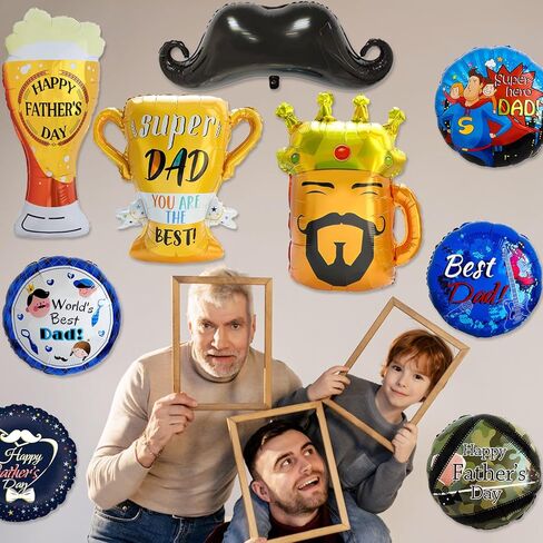 Happy Father’s Day Foil Balloons Party Decorations, World’s Best Dad Balloon Supper Dad Balloon, Dad birthday Supplies in Kuwait