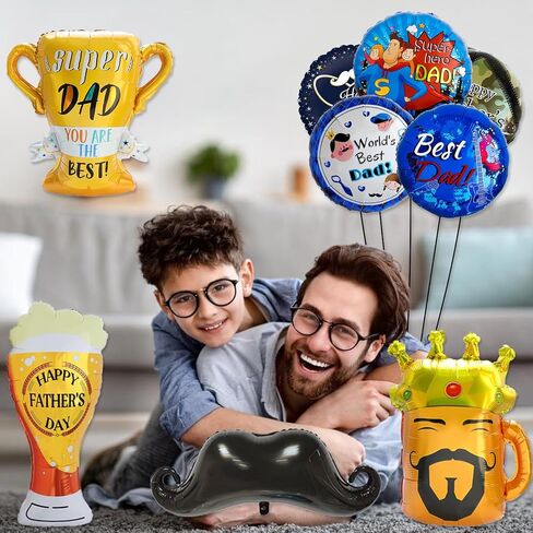 Happy Father’s Day Foil Balloons Party Decorations, World’s Best Dad Balloon Supper Dad Balloon, Dad birthday Supplies in Kuwait
