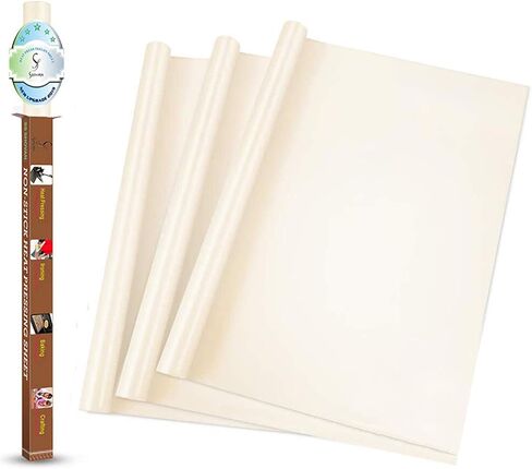 3 قطع من ورق تفلون PTFE الأبيض لورقة نقل الضغط الحراري مقاس 16 × 20 بوصة ورق نقل الحرارة غير لاصق مقاوم للغسل وقابل لإعادة الاستخدام ورقة الخبز in Saudi Arabia
