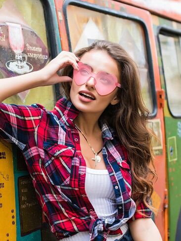 Dunzy 100 زوج من النظارات الشمسية على شكل قلب بدون إطار نظارات شمسية على شكل قلب، نظارات شمسية لحفلات الزفاف in Saudi Arabia