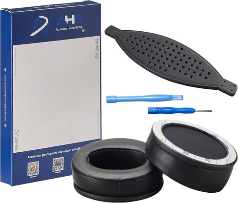وسائد أذن وعصابة رأس LCD ممتازة من AHG متوافقة مع سماعات Audeze LCD-2 LCD-3 LCD-4 LCD-4z LCD-X LCD-XC LCD-MX4 وLCD-GX (أسود). وسادات أذن من جلد الغنم | حزام عقال من جلد البقر | رغوة مرنة in Saudi Arabia