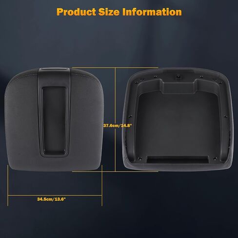 ASAPE Center Console Lid Armrest Cover Fit for 2007-2013 Chevy Avalanche Silverado Tahoe Suburban 1500 2500 GMC Sierra Yukon Replace OE 15217111,15941534,19328718 (Black) in Saudi Arabia