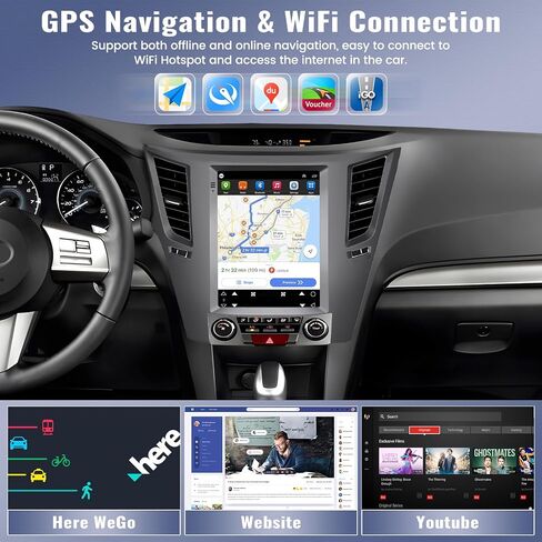 [1G/32G] Android 13 Car Radio Stereo for Subaru Outback Legacy 2010 2011 2012 2013 2014 in Dash GPS Navigation, 9.7" Vertical Touch Screen Bluetooth Radio, FM/WiFi/Mirror Link/SWC+Backup Camera&Mic in Saudi Arabia