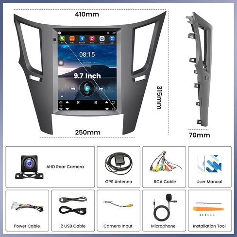 [1G/32G] Android 13 Car Radio Stereo for Subaru Outback Legacy 2010 2011 2012 2013 2014 in Dash GPS Navigation, 9.7" Vertical Touch Screen Bluetooth Radio, FM/WiFi/Mirror Link/SWC+Backup Camera&Mic in Saudi Arabia