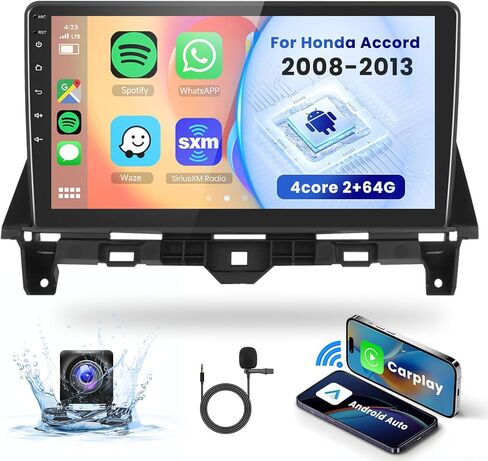 【2+64G】for Honda Accord 8th 2008-2013(High-Match)Android Car Radio Stereo, Wireless Carplay Android Auto 10.1"Touch Screen Bluetooth Car Audio Receiver Support GPS WiFi Backup Camera FM/RDS HiFi SWC in Saudi Arabia