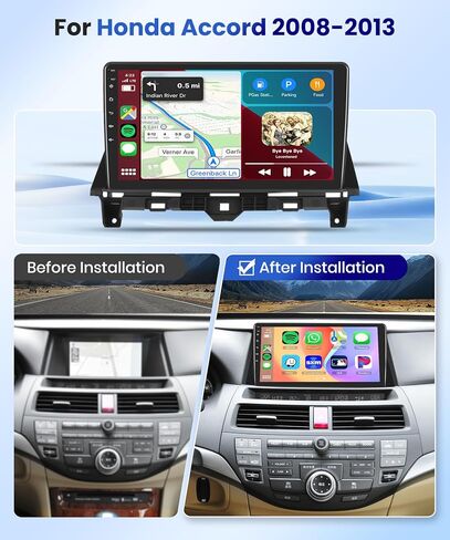 【2+64G】for Honda Accord 8th 2008-2013(High-Match)Android Car Radio Stereo, Wireless Carplay Android Auto 10.1"Touch Screen Bluetooth Car Audio Receiver Support GPS WiFi Backup Camera FM/RDS HiFi SWC in Saudi Arabia