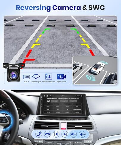 【2+64G】for Honda Accord 8th 2008-2013(High-Match)Android Car Radio Stereo, Wireless Carplay Android Auto 10.1"Touch Screen Bluetooth Car Audio Receiver Support GPS WiFi Backup Camera FM/RDS HiFi SWC in Saudi Arabia