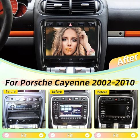 ستيريو سيارة Android لبورش كايين 2002-2010 - 8 Core 2GB+64GB Carplay اللاسلكي وAndroid Auto - راديو IPS بشاشة تعمل باللمس 9 بوصة مع صوت DSP/WiFi/SWC + كاميرا احتياطية AHD in Saudi Arabia