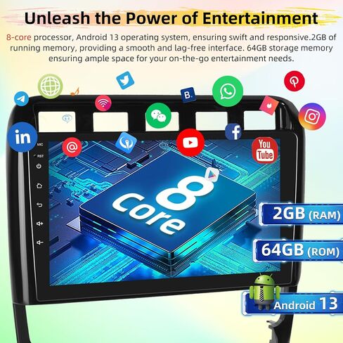 ستيريو سيارة Android لبورش كايين 2002-2010 - 8 Core 2GB+64GB Carplay اللاسلكي وAndroid Auto - راديو IPS بشاشة تعمل باللمس 9 بوصة مع صوت DSP/WiFi/SWC + كاميرا احتياطية AHD in Saudi Arabia