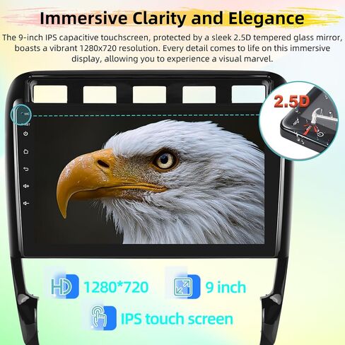 ستيريو سيارة Android لبورش كايين 2002-2010 - 8 Core 2GB+64GB Carplay اللاسلكي وAndroid Auto - راديو IPS بشاشة تعمل باللمس 9 بوصة مع صوت DSP/WiFi/SWC + كاميرا احتياطية AHD in Saudi Arabia