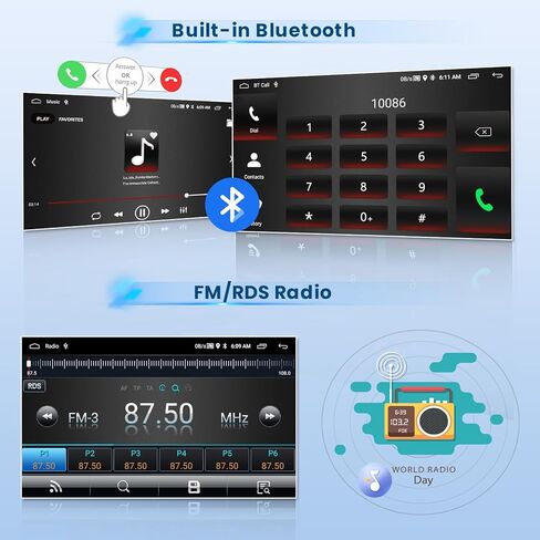 راديو ستيريو للسيارة 2+64G Android 13 CarPlay لسيارة Kia Optima K5 2011-2013، شاشة لمس عالية الدقة 9 بوصة متوافقة مع Android Auto، كاميرا احتياطية AHD، وصلة مرآة، GPS، WiFi، FM RDS in Saudi Arabia