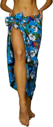 KING KAMEHA Hawaiian Sarong Pareo Beach Wrap for Women Funky Casual Bikini Cover Up Very Loud Swimsuit Cherryparrot Print in Saudi Arabia