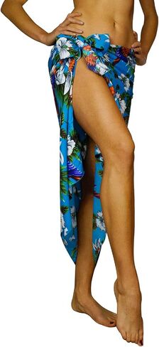 KING KAMEHA Hawaiian Sarong Pareo Beach Wrap for Women Funky Casual Bikini Cover Up Very Loud Swimsuit Cherryparrot Print in Saudi Arabia