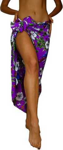 KING KAMEHA Funky Hawaiian Sarong Beach Wrap Pareo for Women Casual Bikini Cover Up Very Loud Swimsuit Print Cherryparrot in Saudi Arabia