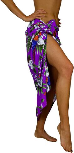 KING KAMEHA Funky Hawaiian Sarong Beach Wrap Pareo for Women Casual Bikini Cover Up Very Loud Swimsuit Print Cherryparrot in Saudi Arabia