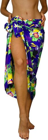 KING KAMEHA Funky Hawaiian Sarong Beach Wrap Pareo for Women Casual Bikini Cover Up Very Loud Swimsuit Print Cherryparrot in Saudi Arabia