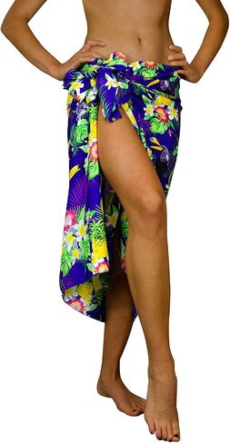 KING KAMEHA Funky Hawaiian Sarong Beach Wrap Pareo for Women Casual Bikini Cover Up Very Loud Swimsuit Print Cherryparrot in Saudi Arabia